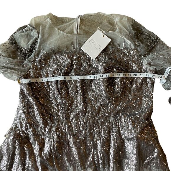 Mac Duggal 20307 Bishop Sleeve Sequin Dress Size 22 - Picture 11 of 13